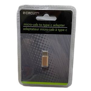 E Circuit Micro USB to Type C Adaptor Gold Tone and Silver Color Sealed